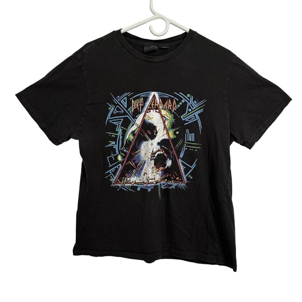 Def Leppard 2021 Licensed Black Cotton Unisex T-Shirt Size L Grunge Streetwear